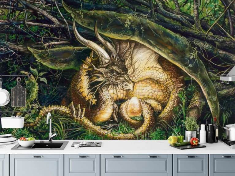 Dragon on the Rock – affordable wall mural – Photowall