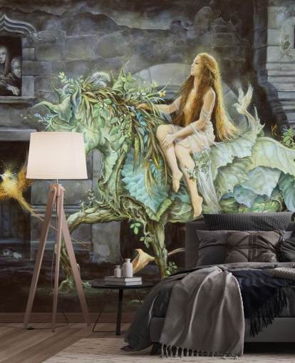 Papel de Parede Lady Riding Leaf Papel de Parede Lady Riding Leaf