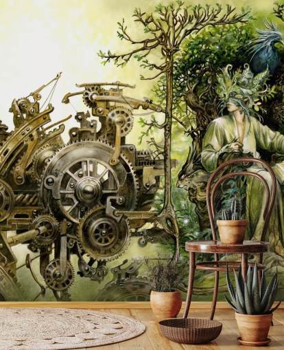 Fantasy Forest King valtaistuimelle Taustakuva Fantasy Forest King valtaistuimelle Taustakuva