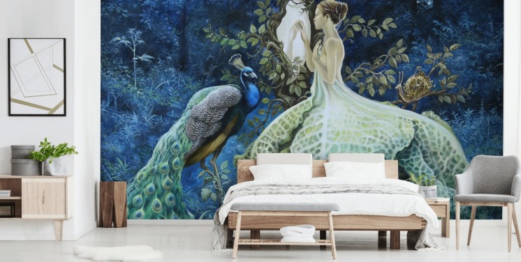 Kål Kjole Lady og Peacock Bakgrunn