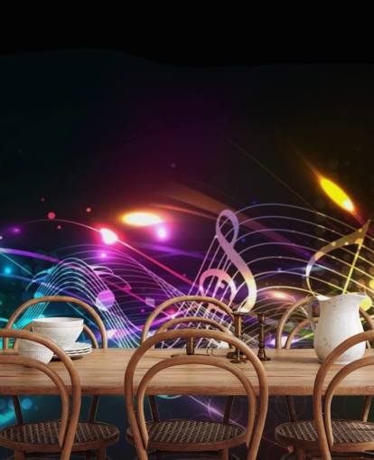 farverige noter på sort baggrund tapet farverige noter på sort baggrund tapet