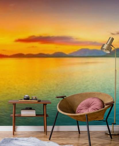 dramatisk oransje og blå himmel tapet dramatisk oransje og blå himmel tapet