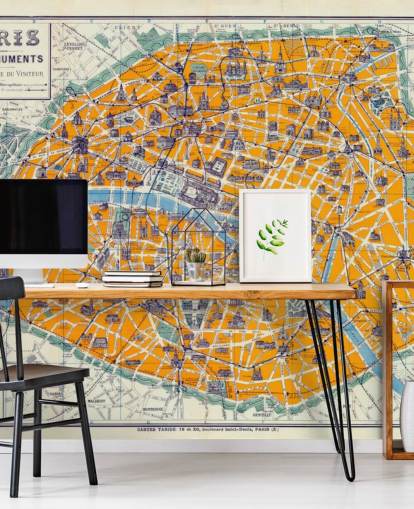 Orange Map of Paris Wallpaper Orange Map of Paris Wallpaper