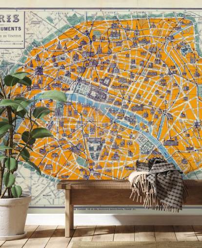 Fondo de pantalla de Mapa naranja de París Fondo de pantalla de Mapa naranja de París