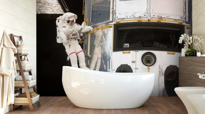 Hanging Out With Hubble Astronaut Wallpaper