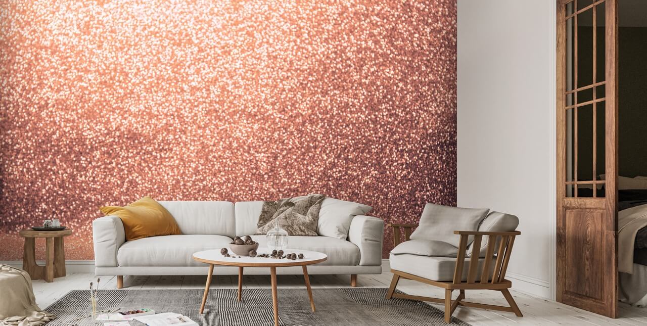 gold wallpaper for living room
