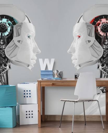 Roboter Frauen einander gegenüberstehen Fototapete Roboter Frauen einander gegenüberstehen Fototapete