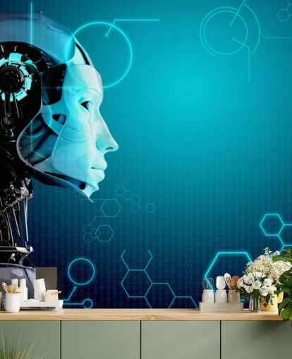 Blue Robot Side Profile Wallpaper Blue Robot Side Profile Wallpaper