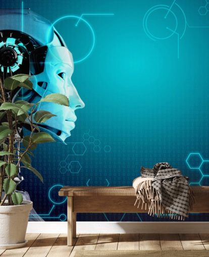 Blue Robot Side Profile Wallpaper Blue Robot Side Profile Wallpaper