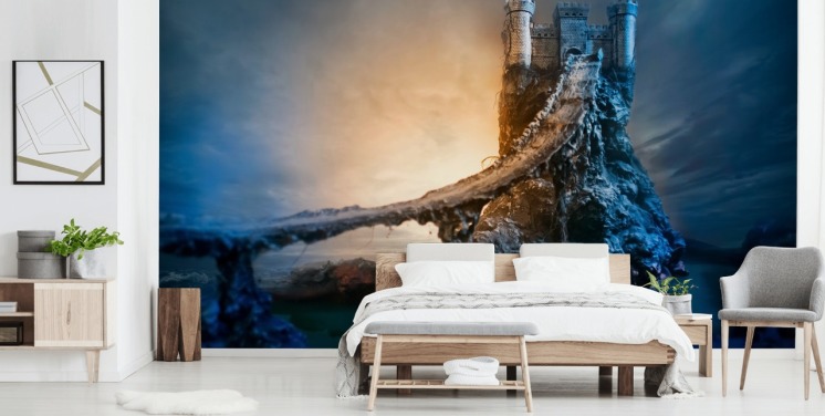 Fantasy Castle and Bridge Wallpaper