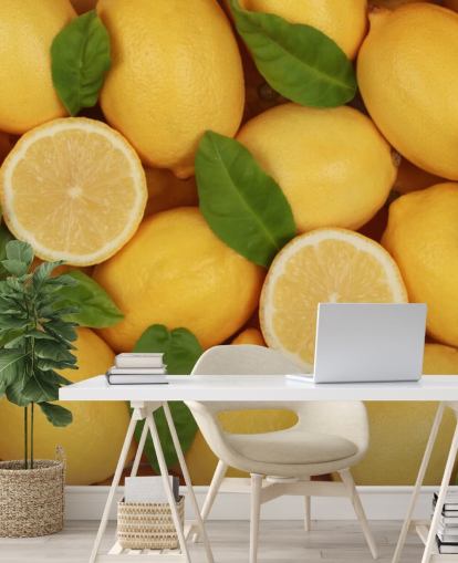 papier peint mural jaune citron appelé Zesty Lemons pour cuisines papier peint mural jaune citron appelé Zesty Lemons pour cuisines