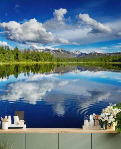 Forest Ved Lake Wall Mural Forest Ved Lake Wall Mural