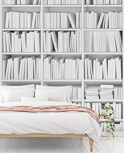 White Books on a White Bookcase Wallpaper White Books on a White Bookcase Wallpaper