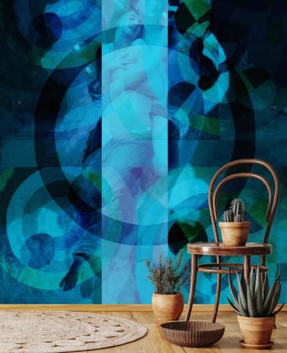 blue abstract art of angels wallpaper blue abstract art of angels wallpaper