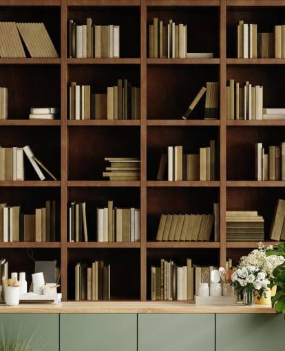 Brown Bookcase Wallpaper Brown Bookcase Wallpaper