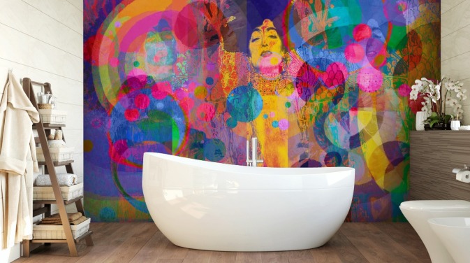 colourful custom rainbow wallpaper mural called Crazy Rainbow