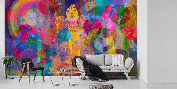 colorful custom rainbow wallpaper mural called Crazy Rainbow