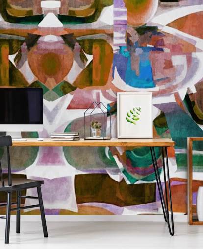 Papier peint abstrait de formes brunes Papier peint abstrait de formes brunes