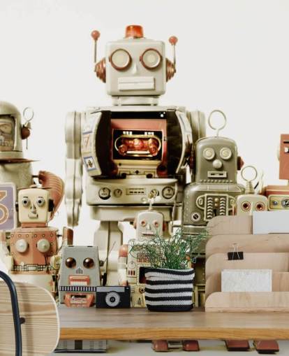 Vintage-Roboter-Tapete Vintage-Roboter-Tapete