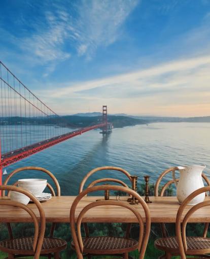 red bridge view behang red bridge view behang