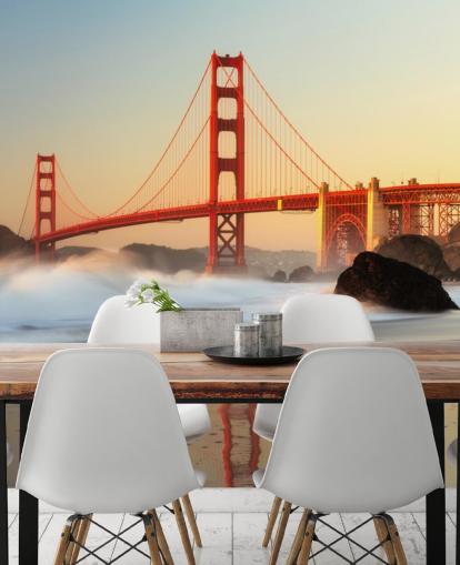 Golden Gate Sunrise Wall Mural Wallpaper Golden Gate Sunrise Wall Mural Wallpaper