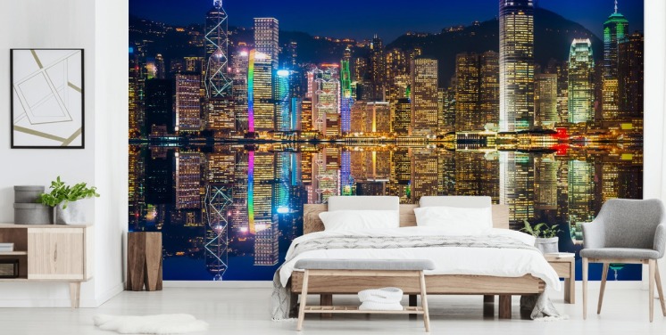 blå himmel og vann hong kong tapet