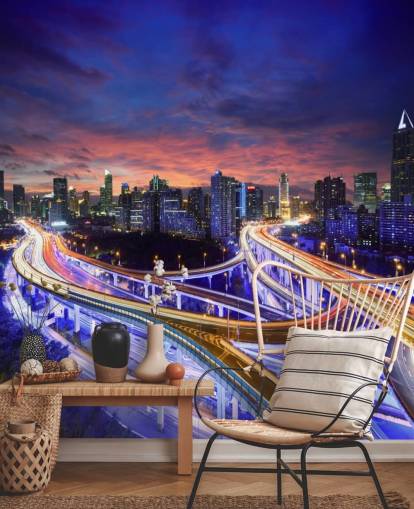 Tramonto sull'autostrada di Shanghai Shanghai Highway Sunset Wallpaper Tramonto sull'autostrada di Shanghai Shanghai Highway Sunset Wallpaper