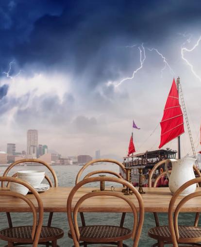 boat on sea by hong kong wallpaper boat on sea by hong kong wallpaper