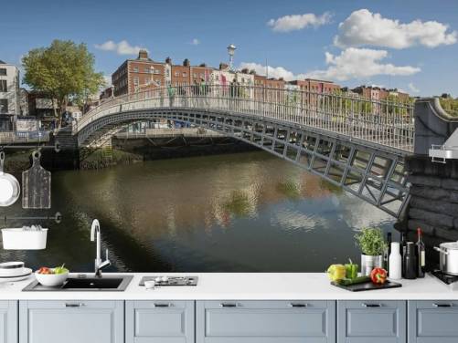 Hapenny Bridge i Dublin Irland Veggmaleri