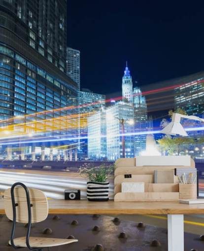 fondo de pantalla de tráfico nocturno de chicago fondo de pantalla de tráfico nocturno de chicago