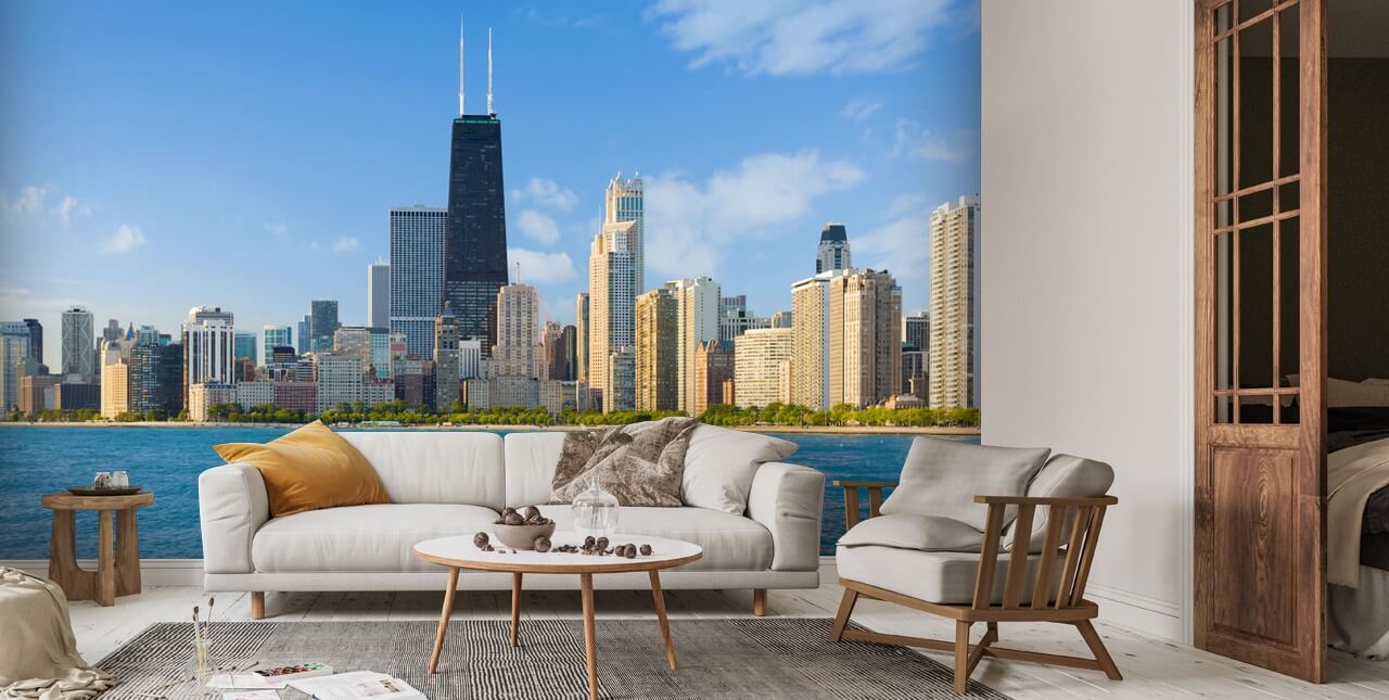 Cityscape of Chicago Wallpaper Mural | Wallsauce UK