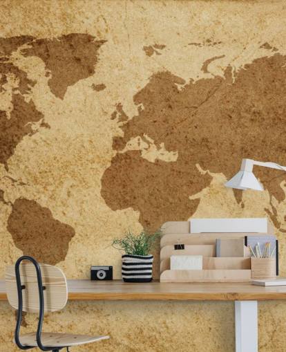 Fondo de pantalla de mapa del mundo con textura marrón Fondo de pantalla de mapa del mundo con textura marrón