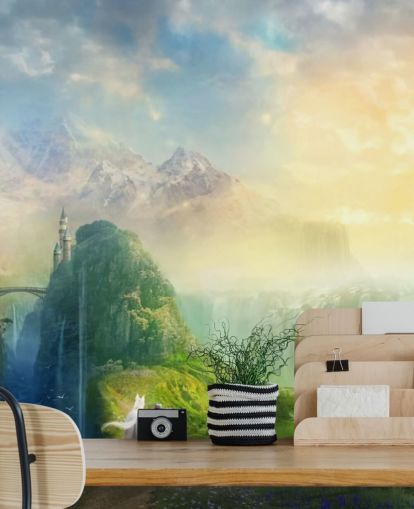 Fantasy Waterfall Landscape Mural Fantasy Waterfall Landscape Mural