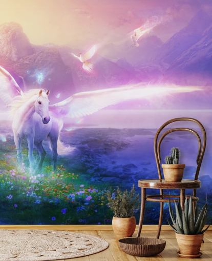 purple customisable horse wallpaper mural called Winter Dawn by Philip Straub for child's bedroom purple customisable horse wallpaper mural called Winter Dawn by Philip Straub for child's bedroom