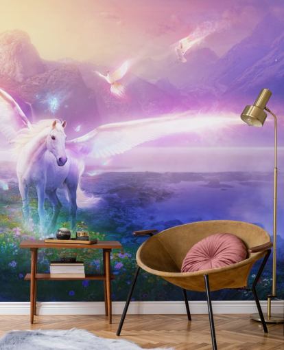 papier peint mural de cheval personnalisable violet appelé Winter Dawn par Philip Straub pour chambre d'enfant papier peint mural de cheval personnalisable violet appelé Winter Dawn par Philip Straub pour chambre d'enfant