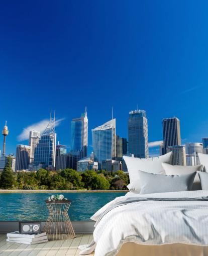 blå himmel over sydney city skyline tapet blå himmel over sydney city skyline tapet