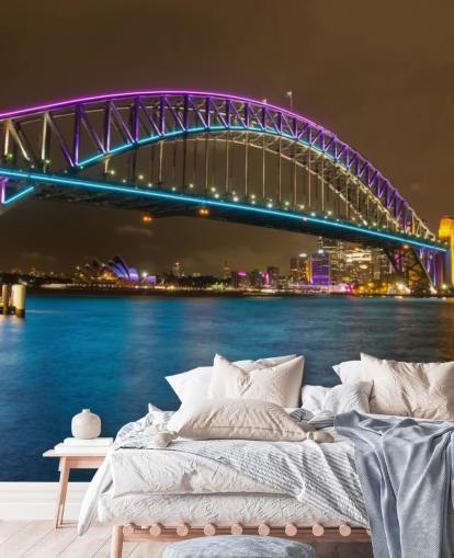 lit up sydney bridge at night wallpaper lit up sydney bridge at night wallpaper