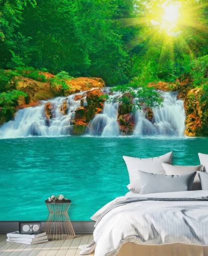 Tropical Waterfall and Pool Wall Mural Tropical Waterfall and Pool Wall Mural