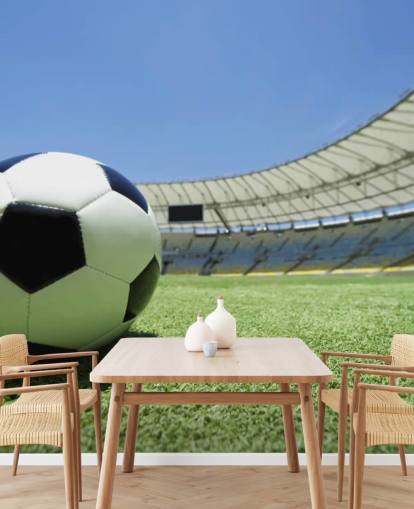 Muurschildering voetbalstadion Muurschildering voetbalstadion