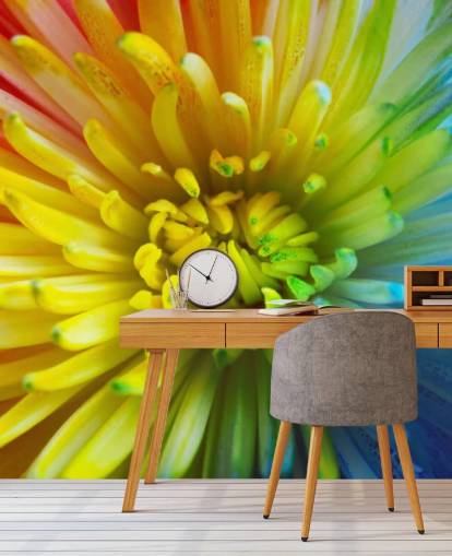 Carta da parati murale con fiori arcobaleno Carta da parati murale con fiori arcobaleno