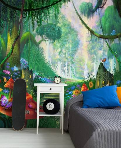 Buntes, individuell gestaltbares Feentapeten-Wandbild namens Hidden Treasure von Philip Straub für das Kinderzimmer Buntes, individuell gestaltbares Feentapeten-Wandbild namens Hidden Treasure von Philip Straub für das Kinderzimmer