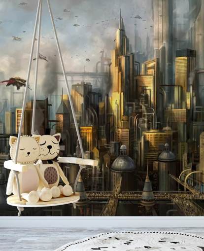 Sci-Fi-Stadt-Tapete Sci-Fi-Stadt-Tapete