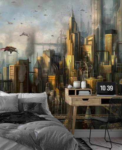 Papel de Parede Sci Fi City Papel de Parede Sci Fi City