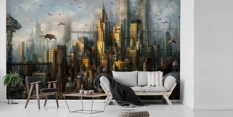Carta da parati Sci Fi City