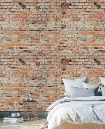 red customisable brick wallpaper mural called Faded Brick by Fotolia for bedrooms, kitchens and lofts red customisable brick wallpaper mural called Faded Brick by Fotolia for bedrooms, kitchens and lofts