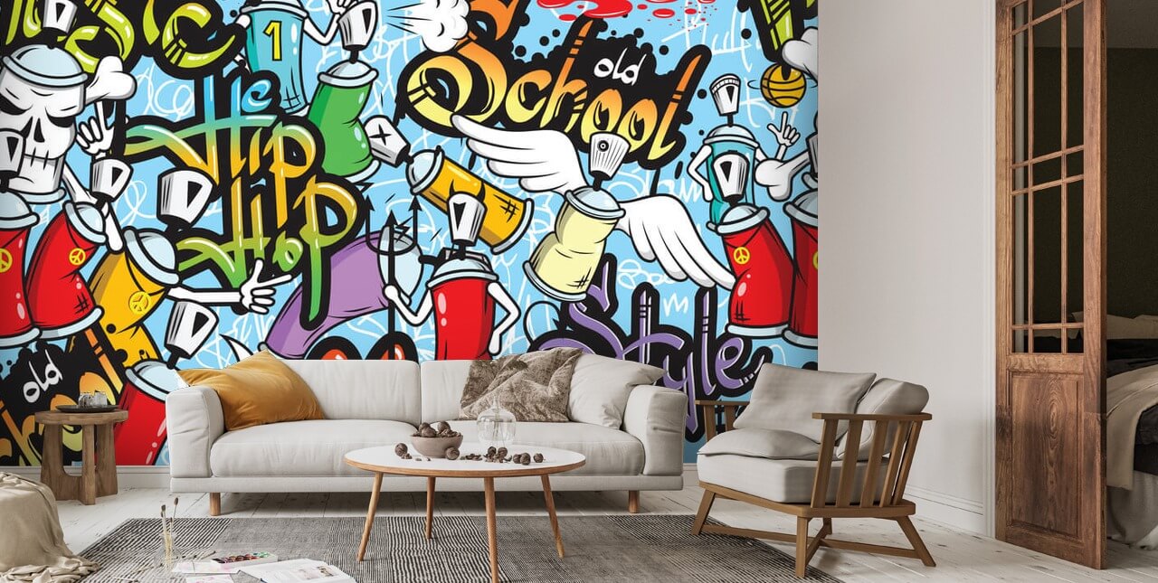 Buy Graffiti Character Street Art Wallpaper Printed Glass Back Mobile Cover  at Rs. 249 Only - Zapvi