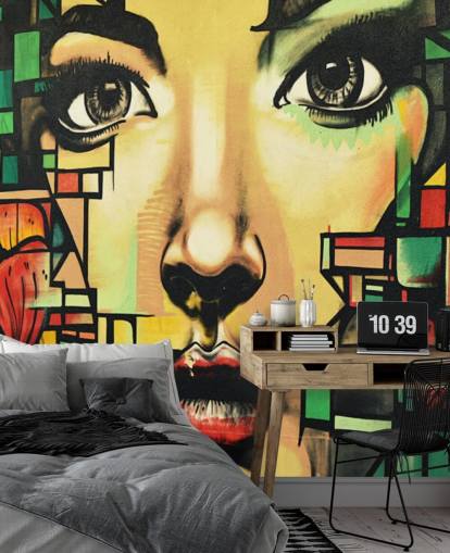 Papel de parede de grafite de mulher bonita Papel de parede de grafite de mulher bonita