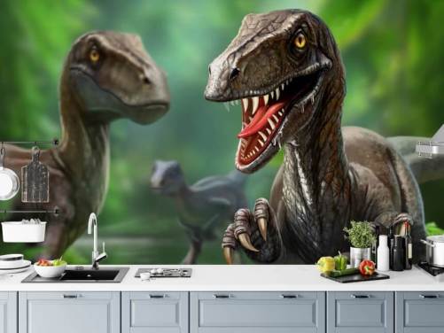 Dinosaurs - Raptors Mural Wallpaper