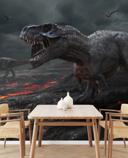 Dinosaur Extinction Lava Wall Mural Dinosaur Extinction Lava Wall Mural