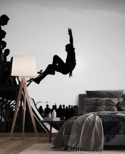 Skater Boy Doing Tricks Baggrund Skater Boy Doing Tricks Baggrund